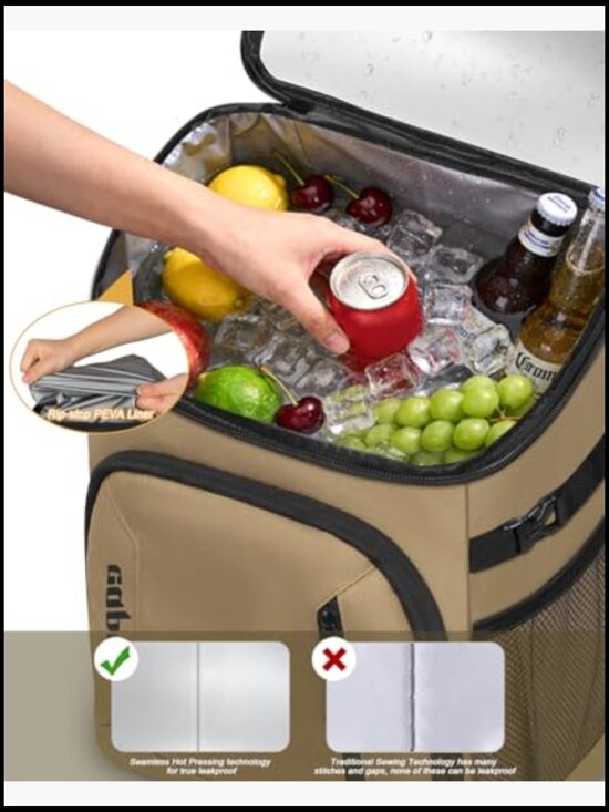 Insulated Cooler Backpack 30/45 Cans Leak Proof Thermal Bag Camping Hiking main image 5